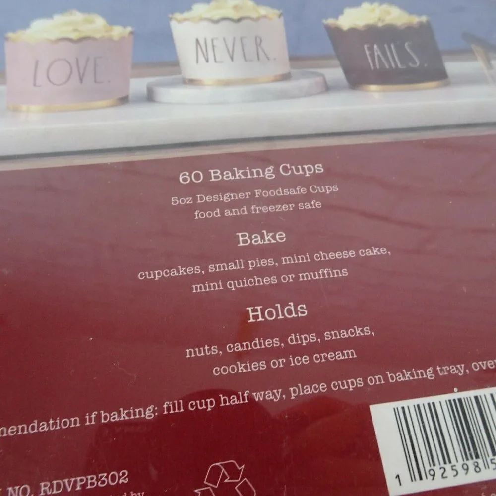 💰3/$25 New Rae Dunn Baking Cups 60-PC Love Never Fails New